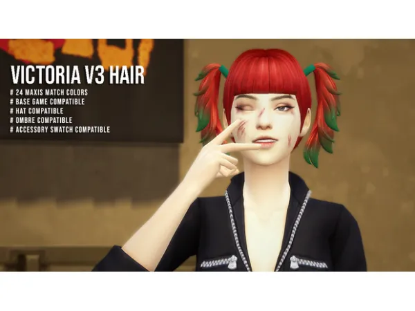 Maxis Match Victoria v3 hair by simsfinds - The Sims 4 Custom Content