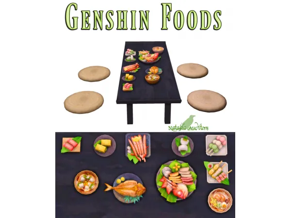 Maxis Match Genshin Foods Auditore by Natalia - The Sims 4 Custom Content