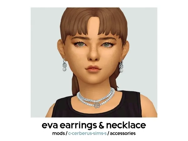 Maxis Match eva earrings necklace - The Sims 4 Custom Content