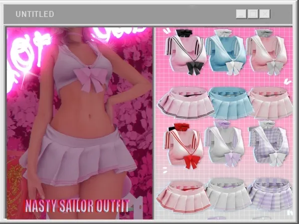 Alpha ゚NASTI SAILOR OUTFIT V2゚ - The Sims 4 Custom Content