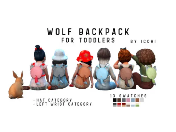 Maxis Match [icchi]wolf backpack for toddlers - The Sims 4 Custom Content