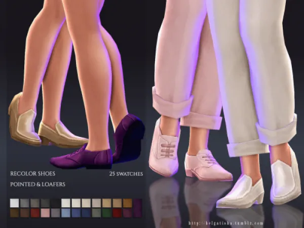 Maxis Match [helgatisha] Pointed Loafers male shoes_recolor - The Sims 4 Custom Content