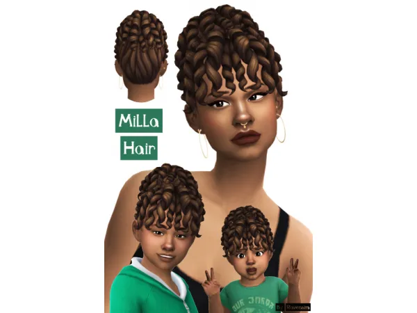 Maxis Match Milla hair for all ages by RavenSim - The Sims 4 Custom Content