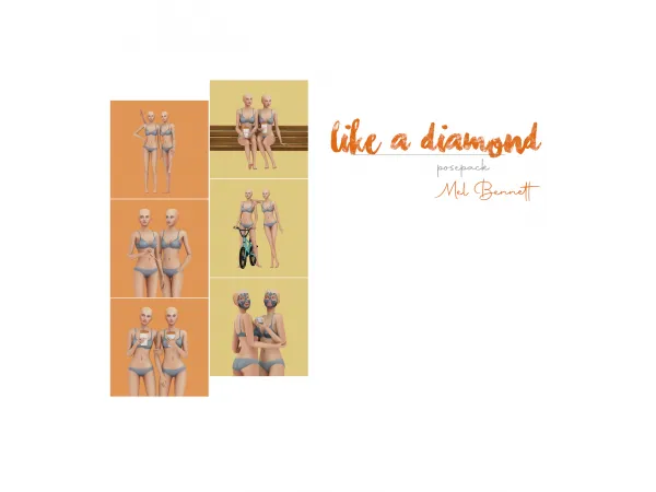 Mix Like a Diamond Posepack by melbennett - The Sims 4 Custom Content