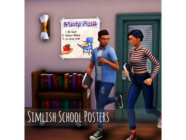 Maxis Match wanderlustonlines School Posters Recolored - The Sims 4 Custom Content