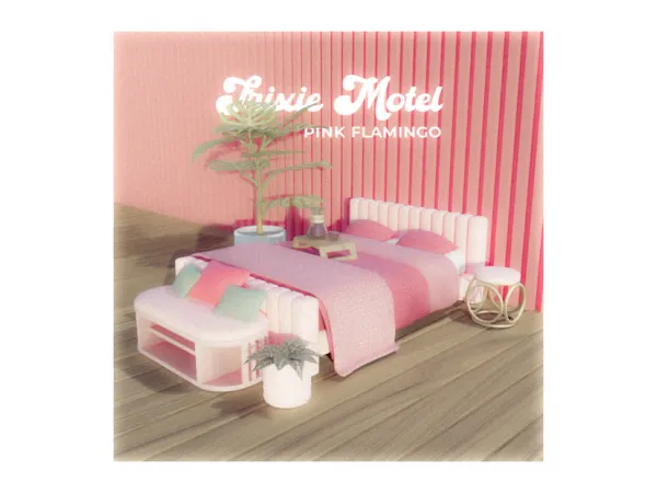 Trixie Motel Pink Flamingo ( 14 items ) by Aphroditesims