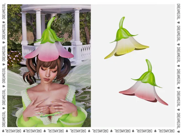 Alpha [ DREAMGIRL ] FLOWER HAT ACCESSORY - The Sims 4 Custom Content