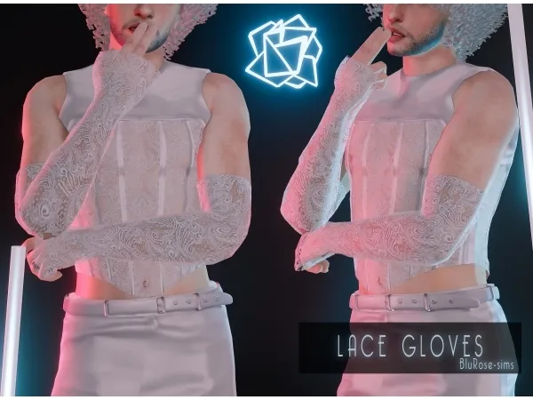 Alpha Lace Gloves Male - The Sims 4 Custom Content