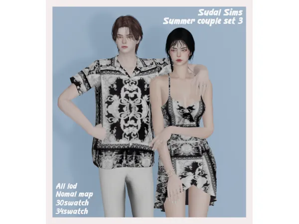 Alpha [sudal] Summer couple set3 - The Sims 4 Custom Content