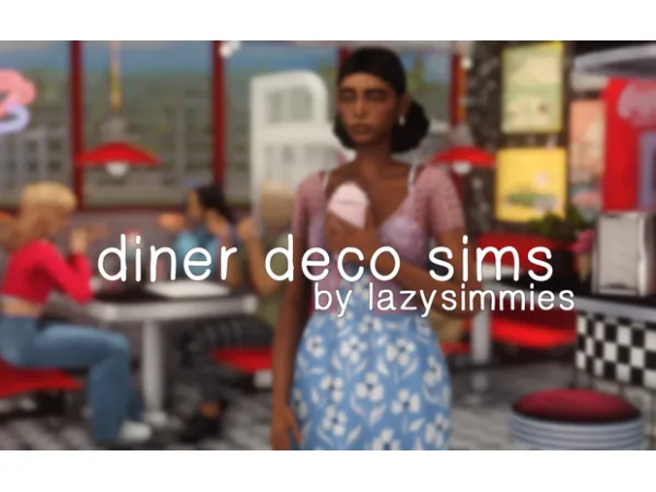 Maxis Match diner deco sims by lazysimmies - The Sims 4 Custom Content