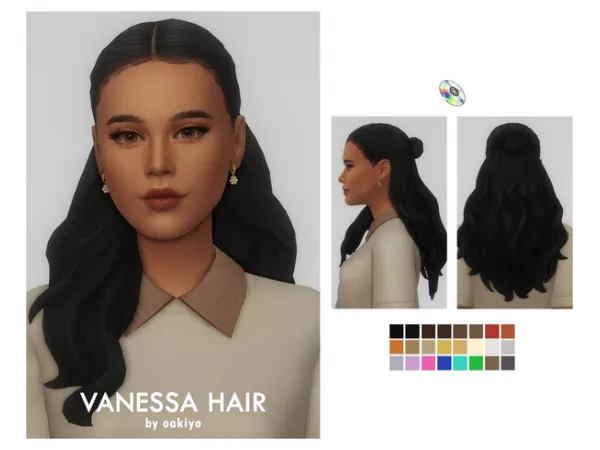 Maxis Match Vanessa Hair by oakiyo - The Sims 4 Custom Content