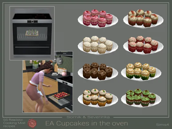 Maxis Match ЕА Cupcakes in the oven by Somiktata - The Sims 4 Custom Content