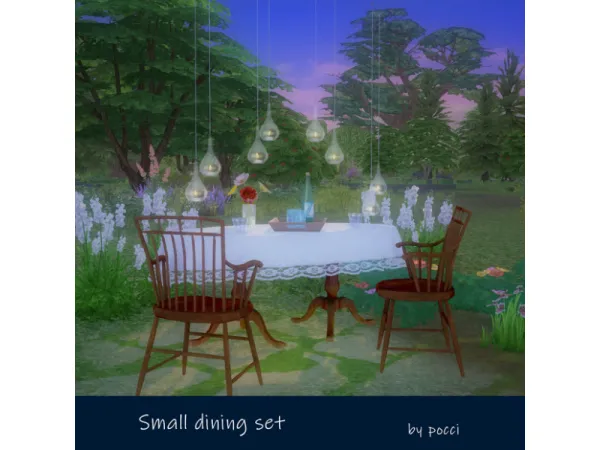Mix Small dining set by pocci - The Sims 4 Custom Content