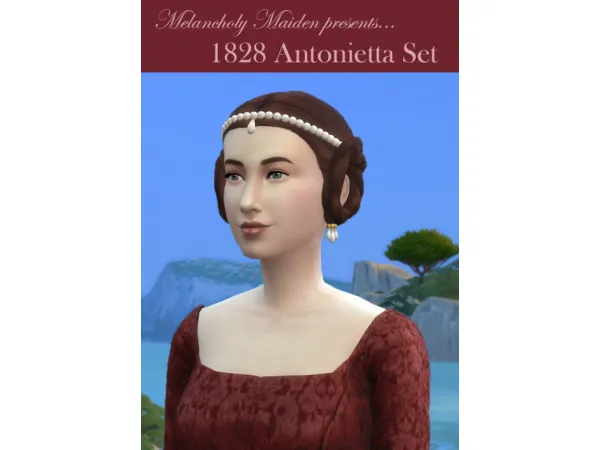 Maxis Match 1828 Antonietta Hair Accessories Set by Melancholy Maiden - The Sims 4 Custom Content