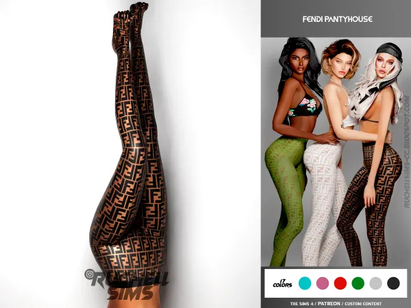 Alpha FENDI PANTYHOSE FREE - The Sims 4 Custom Content