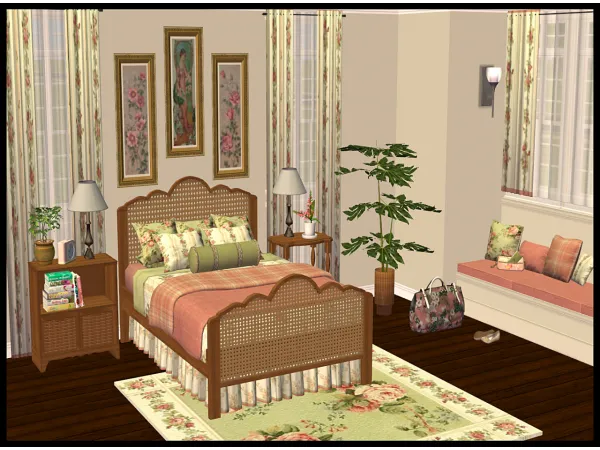 Froilan DawnRose Bedding and Coordinating Items Revised and Expanded - The Sims 2 Custom Content
