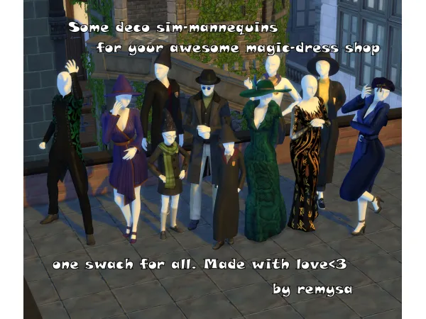 Maxis Match Some dressed mannequins for magic dressshop by remysa - The Sims 4 Custom Content