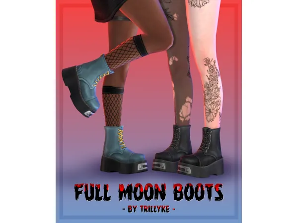 Maxis Match Full Moon Boots Werewolves Game Pack Boots Mesh Edit by trillyke - The Sims 4 Custom Content