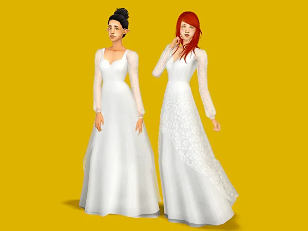 Puffy Sleeve Gown - The Sims 2 Custom Content