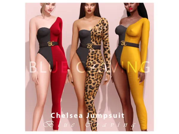 Alpha Blue Craving Chelsea Jumpsuit - The Sims 4 Custom Content