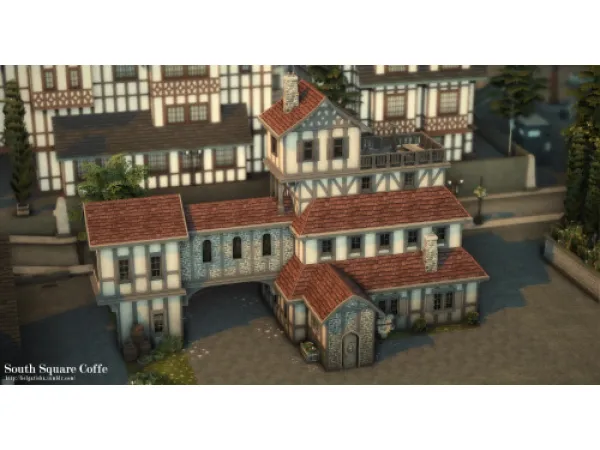 Maxis Match South Square Coffe by helgatisha - The Sims 4 Custom Content