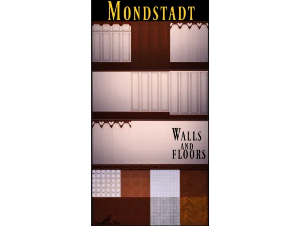 Maxis Match Mondstadt Walls and Floors Auditore by Natalia - The Sims 4 Custom Content