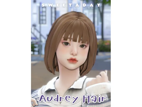 Maxis Match Audrey Hair BGC by sweetaday - The Sims 4 Custom Content
