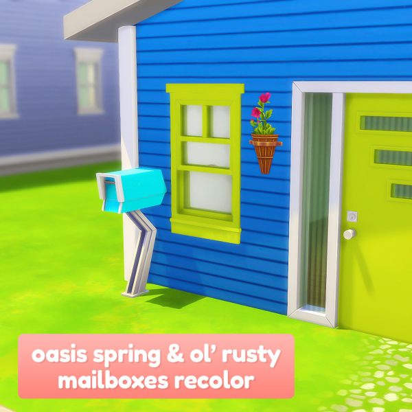 Maxis Match Oasis spring Ol rusty mailbox recolor by simsfinds - The Sims 4 Custom Content