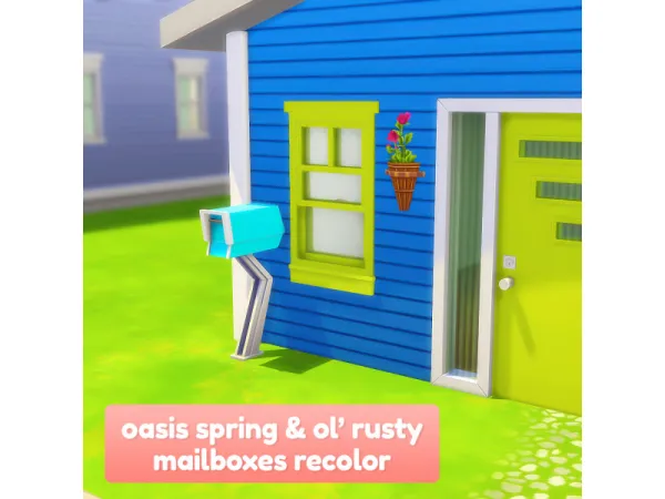 Maxis Match Oasis spring Ol rusty mailbox recolor - The Sims 4 Custom Content