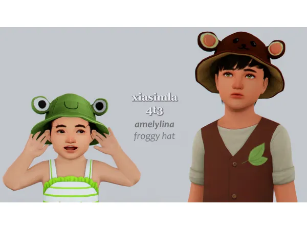 4t3 amelylinaa Froggy Hat for Children Toddlers - The Sims 3 Custom Content