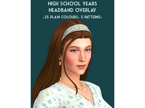 Maxis Match High School Years Headband Overlay creamforbreakfast by ice - The Sims 4 Custom Content