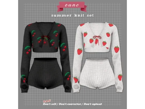Alpha summer knit set - The Sims 4 Custom Content
