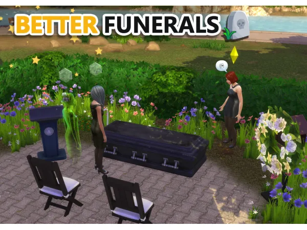 Maxis Match Better Funerals by MapleDaFlap - The Sims 4 Custom Content