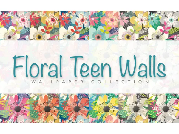 Mix Floral Wallpaper for Teens by simsfinds - The Sims 4 Custom Content