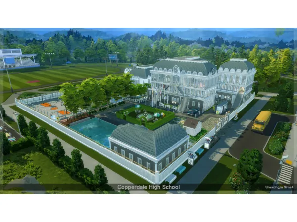 Alpha Copperdale High School by ShaoXingJiu Sims4 - The Sims 4 Custom Content