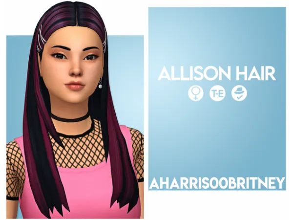 Maxis Match Allison Hair by aharris00britney - The Sims 4 Custom Content