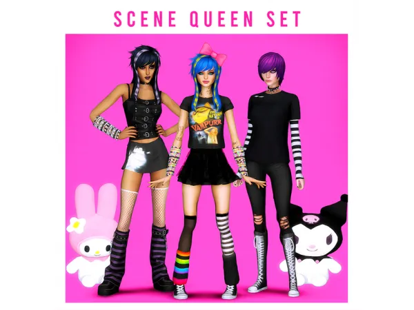 Maxis Match Scene Queen Set by Kamiiri - The Sims 4 Custom Content