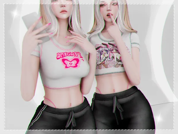 Alpha basic tee babyetears - The Sims 4 Custom Content