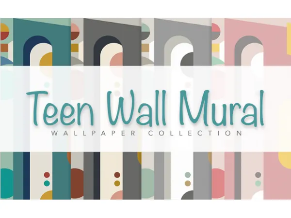 Mix Teen Wall Mural by simsfinds - The Sims 4 Custom Content