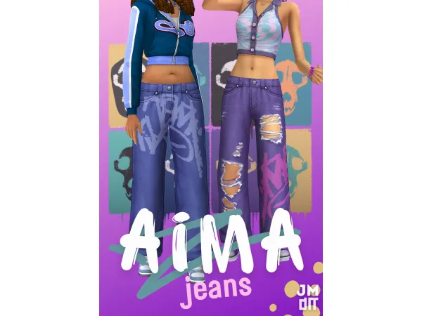 Maxis Match AIMA JEANS by jellymoo - The Sims 4 Custom Content