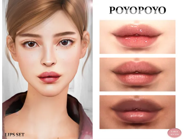 Alpha LIPS SET by simsfinds - The Sims 4 Custom Content