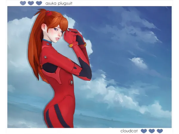 Mix Asuka Plugsuit by cloudcat - The Sims 4 Custom Content