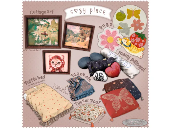 Mix Sims 4 Cozy Set by Hydrangea - The Sims 4 Custom Content