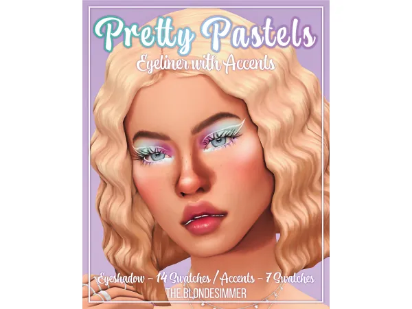 Maxis Match Pretty Pastels Eyeshadow with Accents by TheBlondeSimmer - The Sims 4 Custom Content