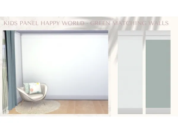 Mix Kids Panel (Happy World) Green Matching Walls by dinhagamer - The Sims 4 Custom Content
