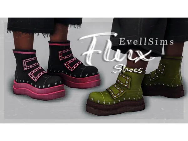 Maxis Match Flux Shoes by EvellSims - The Sims 4 Custom Content