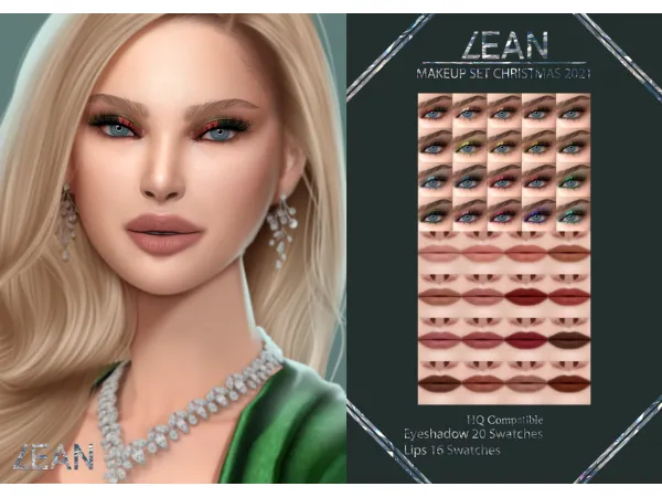 Alpha LEAN MAKEUP SET CHRISTMAS 2021 by simsfinds - The Sims 4 Custom Content