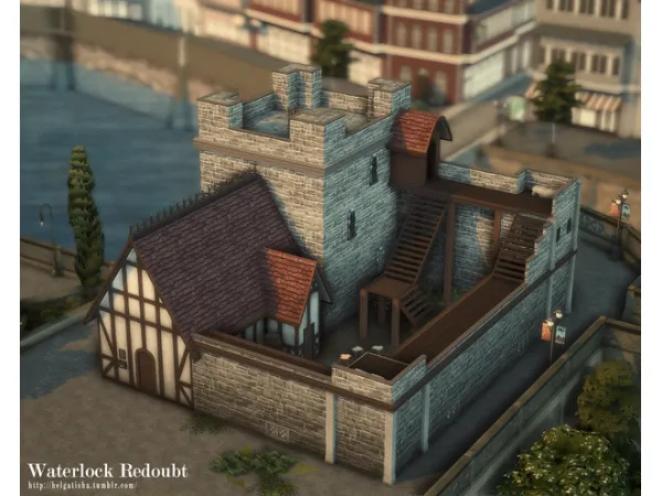 Maxis Match Waterlock Redoubt by helgatisha - The Sims 4 Custom Content
