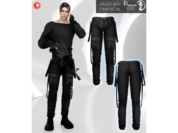 Alpha Jogger with Strap Detail S93 by turksimmer - The Sims 4 Custom Content