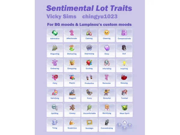 Maxis Match Sentimental Lot Traits (chingyu1023) by Vicky Sims - The Sims 4 Custom Content